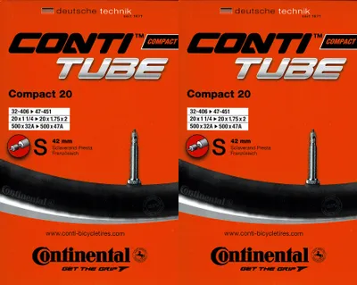 Produktbild von 2x Continental Compact 20 Schlauch 20 Zoll SV (32/47-406/451) SV 42mm