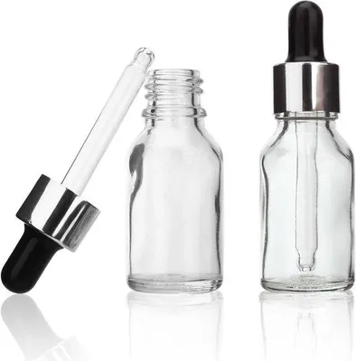 Zdjęcie produktu dla Zestaw szklanych buteleczek z zakraplaczem o pojemności 15 ml (0,5 uncji), 25 sztuk, do olejków eterycznych i płynów; buteleczki podróżne na kosmetyki.