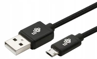 Produktbild von TB Kabel USB auf Micro USB 1m Schwarz Geflochten Reversibel