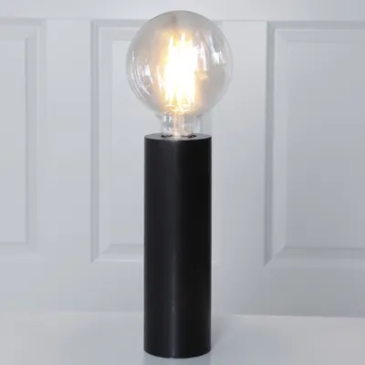 Lampenfassung 'Tub' - E27 Fassung - Schalter - H: 25cm - stehend - schwarz