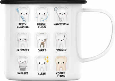 Produktbild von Trendation - Zahnmedizinische Fachangestellte Emaille Tasse Geschenk Lustig Zahnarzt Damen Geschenkidee Zahnarzthelferin LOVE Zahnarzt Zahnärztin (Schwarz)