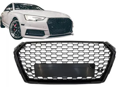 Obrázok produktu pre Mriežka chladiča bez emblému pre Audi A4 B9 8W 2016–2018, sedan a Avant, dizajn RS, lesklá čierna.