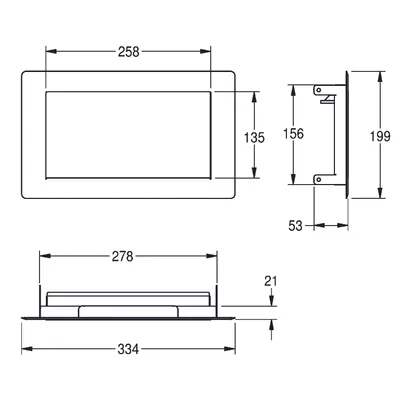Obrázok produktu pre KWC AR klapka na odpad, RODAN, nerezová oceľ, 330x53x195 mm, montáž zhora