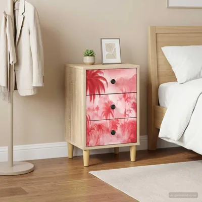 Image de vidaXL Table de chevet AACHEN, en bois imitation chêne Sonoma, 36 x 33 x 60 cm