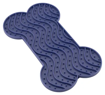 Produktbild von Masilic Schleckmatte Hund, Leckmatte aus Silikon für Welpen Katze, B22, 22x13cm, Navy, Slow Feeder mit Saugnäpfen, Rutschfeste Futtermatte Lindert Angst und Langeweile, Leicht zu Reinigen