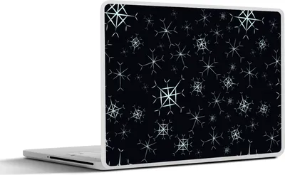 Produktbild von MuchoWow® Laptop Aufkleber Sticker Cover Winter - Schneeflocke - Muster 25x18 cm - Laptop-Deko