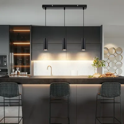 Produktbild von ZMH Pendelleuchte Esszimmer 3 Ecikg Flammig Modern Hängelampe Pendellampe GU10 Metall Hängeleuchte für Wohnzimmer Küche Schlafzimmer Schwarz