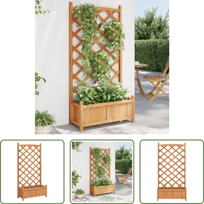 Produktbild von The Living Store Pflanzkübel mit Spalier Braun Massivholz Tanne