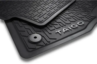 Productafbeelding van rubberen vloermatten, premium all-weather matten, 4 x rubberen matten, zwart, met Taigo-opschrift