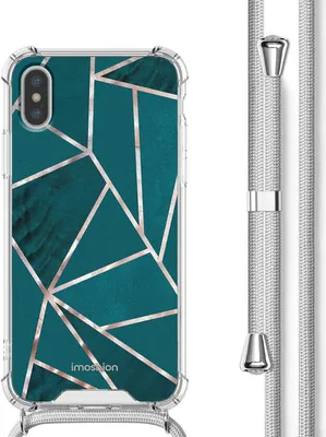 Produktbild von imoshion Design Hülle mit Band iPhone X / Xs - Petrol Green Graphic