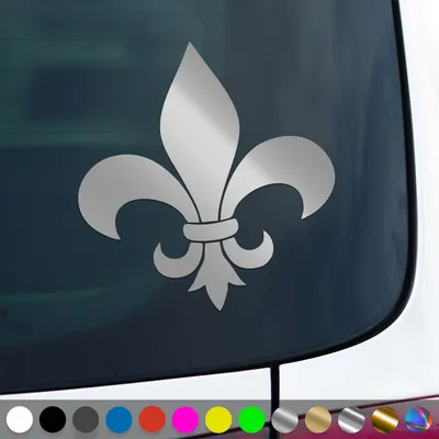 Produktbild von PantherPixel Lilie Aufkleber Fleur De Lis Lys Florenz Decor Sticker Auto Geschenkidee Farbe Silber