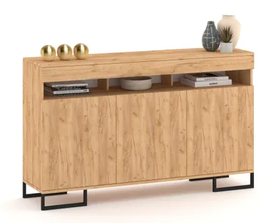 Produktbild von Große Kommode Fernsehschrank LUNA 3D Golden Craft Eiche/Golden Craft Eiche 160cm