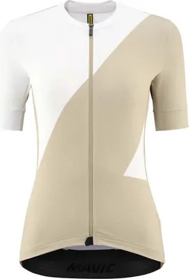 Image de Mavic Aksium Graphic Maillot de cyclisme manches courtes Beige,Blanc S Femme Beige,Blanc S