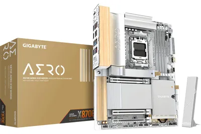 Immagine prodotto di GIGABYTE X870E AERO X3D WOOD Scheda Madre - Supporta CPU AMD Ryzen 9000, VRM digitale a 16+2+2 fasi, fino a 9000Hz DDR5 (O.C.), 2xPCIe 5.0 + 2xPCIe 4.0, Wi-Fi 7, LAN 5GbE, USB 4