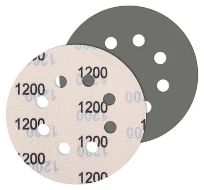 Obrázok produktu pre Brúsny papier 125 mm, Klett, 8 otvorov, zrniteľnosť 1200, na mokré a suché použitie, 5 kusov