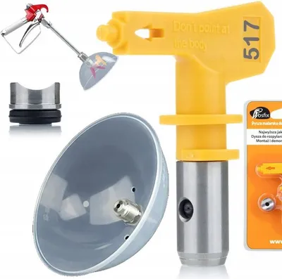 Produktbild von Rosfix Set Ultra Spray 517 – Spritzdüse & Spritzschutz für Farbspritzgerät | 7/8" Gewinde | 30cm Sprühbreite | Für Acryl- & Latexfarben