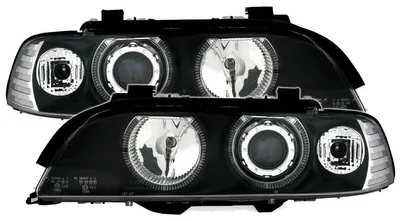 Für BMW 5er E39 1995-08/2000 Angel Eyes Scheinwerfer Schwarz Klarglas in der Farbe Schwarz von AD TUNING GmbH & Co. KG