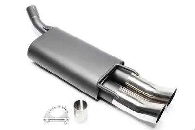 Produktbild von Sportauspuff 2x76mm DTM hoch rund scharf mit ABE für Opel Corsa B Typ S93