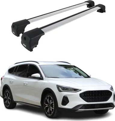 Image de Barres De Toit Transversales pour Ford Focus Active 2018-2025 Alu Gris ABE
