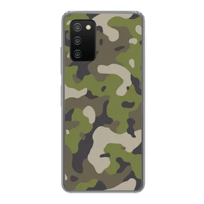 Produktbild von MuchoWow® Handyhülle Schutzhülle Hülle für Samsung Galaxy A03s Camouflage-Muster mit militärischen Farben Silikon Softcase Handy Hülle - Schutz