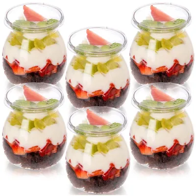 Obrázek produktu pro Dezertní kelímky s víčky, 160 ml, sada 6 kusů