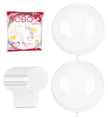 24 transparente Bubble-Ballons 61 cm, Party-Deko