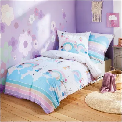 Produktbild von Kaeppel Renforcé Kinderbettwäsche 135x200 cm Rainbow Fairies 4868 Fee Sterne
