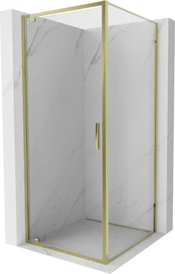 Image de Cabine de douche battante Mexen Exo 90 x 90 cm, transparente, or - 8181-090-090-50-00