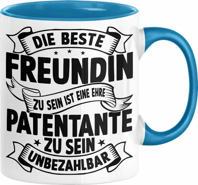 Produktbild von Patentante Geschenk Tasse Spruch Geschenkidee Beste Patentante Zu Sein Ist Unbezahlbar Kaffee-Becher (Blau)