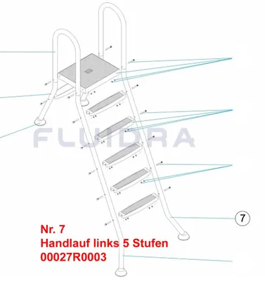 Produktbild von Holm V2A für Hochbeckenleiter, 5-Stufen links
