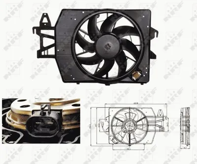 Produktbild von NRF 47682 Lüfter Motorkühlung Kühlerlüfter für FORD Escort VI Cabrio (ALL) Wasserkühler
