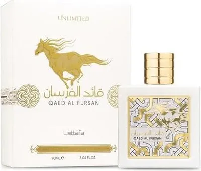 Zdjęcie produktu dla Lattafa Qaed Al Fursan, Unisex, 90 ml, Perfumy w płynie, Bergamot, Raspberry, Apple, Black birch, Jasmine, Patchouli, Rose, Floral and Woody, Vanilla, Oakmoss and Rich Musk