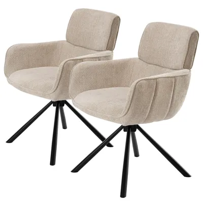 Produktbild von home24 Drehbarer Armlehnenstuhl CORPA 2er-Set
