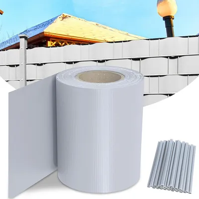 Obrázek produktu pro Jopassy pásy pro soukromí Různé dvojité drátěné pletivo PVC plotová fólie zahradní plot reflexní rameno s klipy 2 role á 70m x 19cm šedá