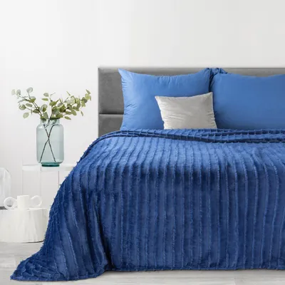 Produktbild von Wohndecke Sofadecke Krabbeldecke Kniedecke Sofadecke EMI dunkelblau marine150x200 cm  dunkelblau