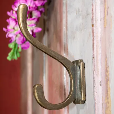 Produktbild von Kleiderhaken, Eisen, Antikmessing, Wandhaken für Flurgarderobe