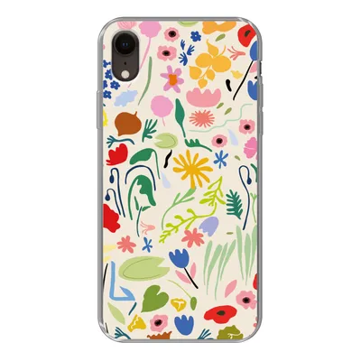 Produktbild von MuchoWow® Handyhülle Schutzhülle Hülle für iPhone XR Blumen - Muster - Pflanzen Silikon Softcase Handy Hülle - Schutzdeckel