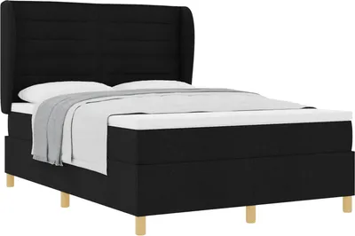 Produktbild von Boxspringbett mit Matratze Schwarz 200 x 160 cm Stoff