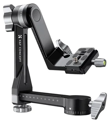Productafbeelding van K&F CONCEPT Statiefkop met gimbal, CNC-aluminium, 360° panorama statiefkop