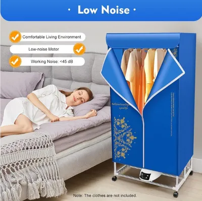 Obrázek produktu pro Elektrická sušička prádla - Sušička s horkým vzduchem - Inteligentní sušák - 1500W - Modrá