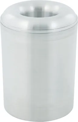 Produktbild von Selbstlöschender Papierkorb & Abfallsammler aus Aluminium | 20 Liter, HxØ 34,2x30cm | Silber