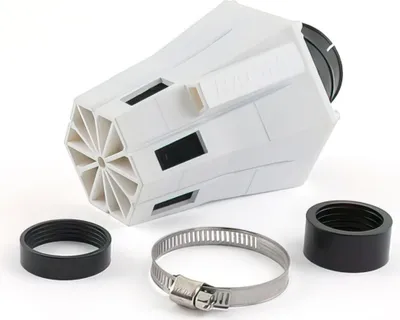 Produktbild von RACING EVO weißer Luftfilter Vergaser 28 / 35 mm geneigt 30°.