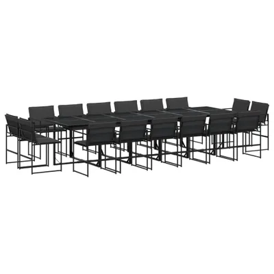 Produktbild von vidaXL 17-tlg. Garten-Essgruppe mit Kissen Schwarz Textilene