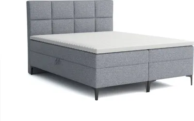 Produktbild von Emoebel24 Boxspringbett mit Topper und 2 Bettkasten 200x200 cm Memory Grau