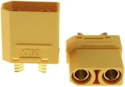 Produktbild von XT90 Fassung und Stecker mit Lötfahne (Male und Female)