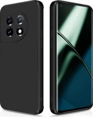 Produktbild von Silikon Hülle für OnePlus 11 Flüssigsilikon Dünn Gel Gummi Matt Kratzfeste Schutzhülle Schwarz