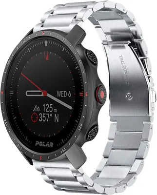Produktbild von Strap-it Titanarmband - Kompatibel mit Polar Grit X ProArmband Ersatzarmband Titanium Armband mit faltschließe Sportuhr zubehör für smartwatch 22mm Armband Silber