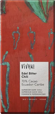 CZEKOLADA GORZKA Z CHILI BIO 100 g - VIVANI