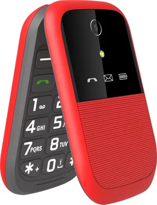 Produktbild von 4G Seniorenhandy Dual SIM Flip Button (Schwarz, Rot)