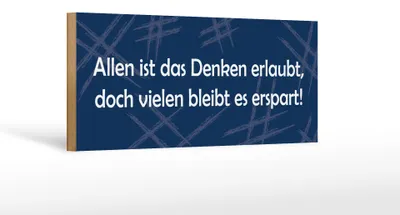 Produktbild von Holzschild Spruch 27x10cm Allen ist Denken erlaubt